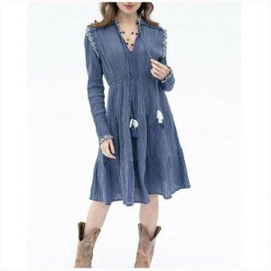 Evy’s Tree The Georgia Dress Navy Stripe NWT Size Medium